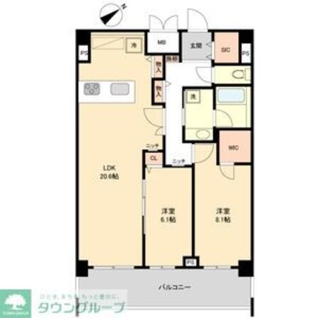 グランルクレ新栄イーストの物件間取画像